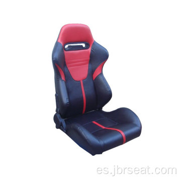 Asiento de carreras de un solo control deslizante de PVC negro